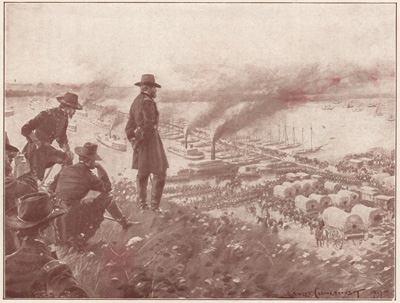 GRANT'S ARMY CROSSING THE JAMES RIVER